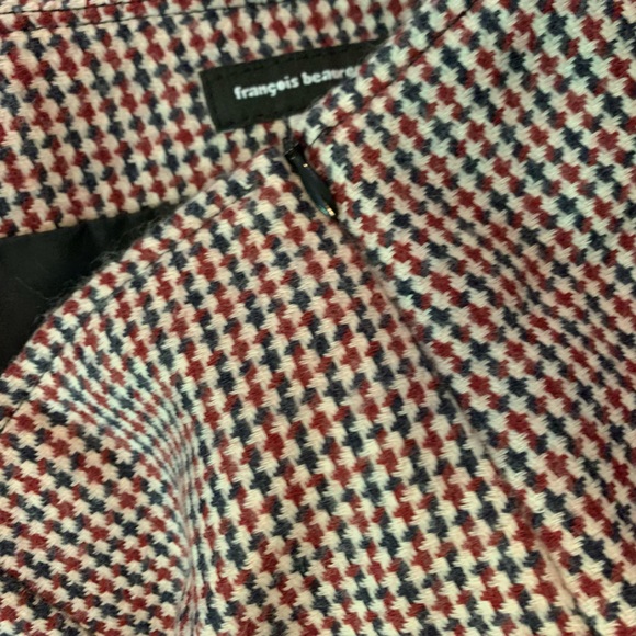 Black and red checked wool mini skirt - Picture 3 of 4